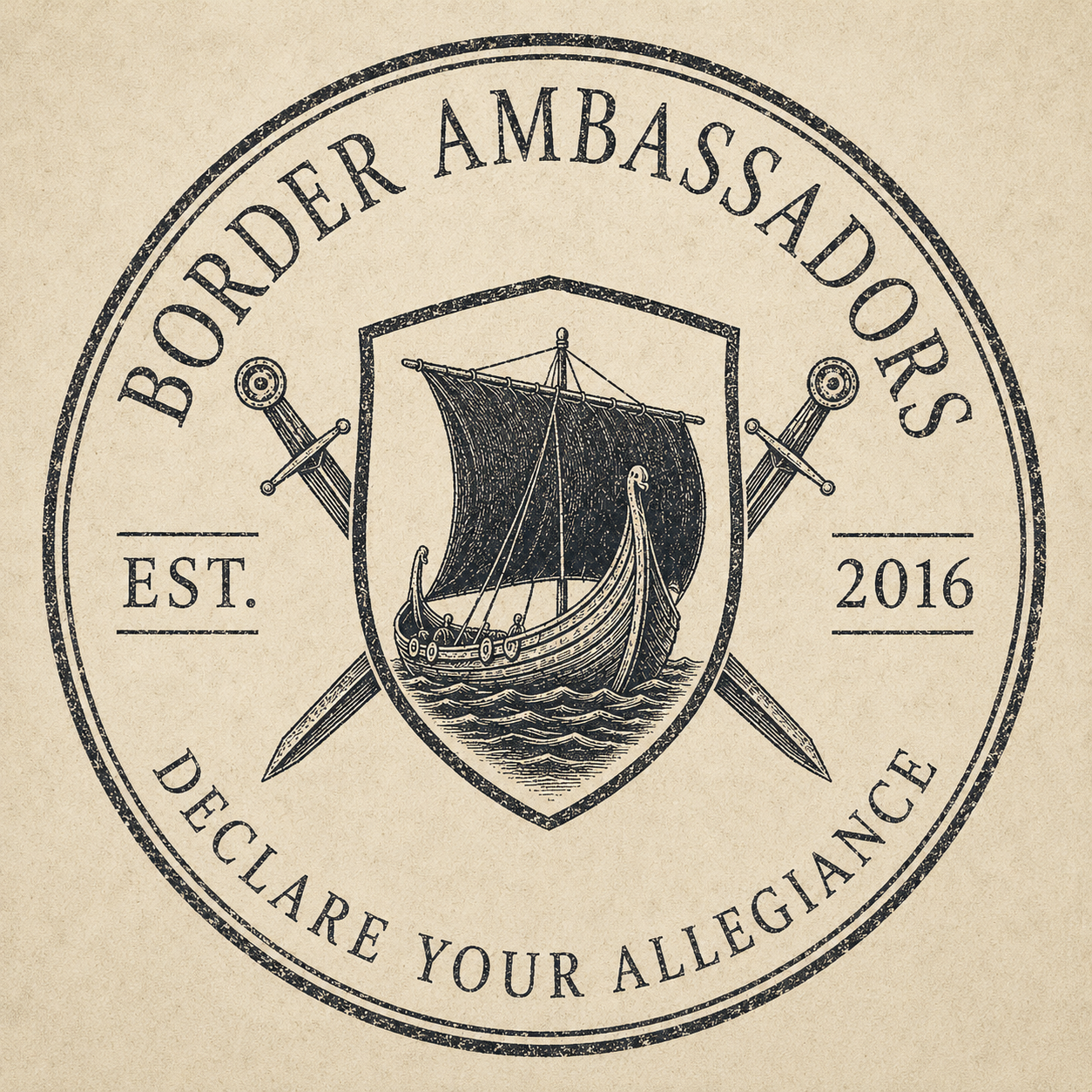 Cream Border Ambassadors circular badge